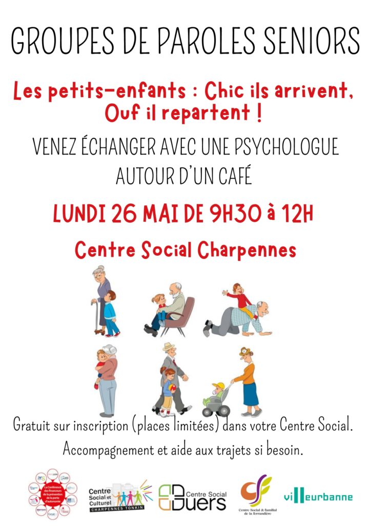 Affiche temps d'échanges pour les séniors - Petits-enfants